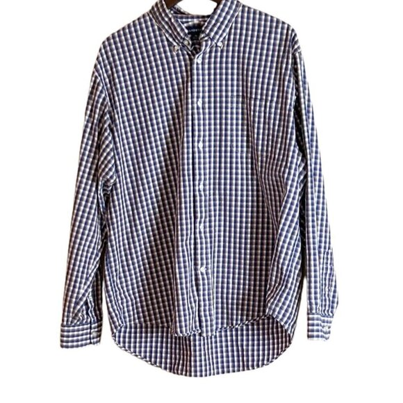 Lands' End Men's Button Front Long Sleeve Check Print Shirt Size 17-17 1/2 XL - Picture 5 of 5